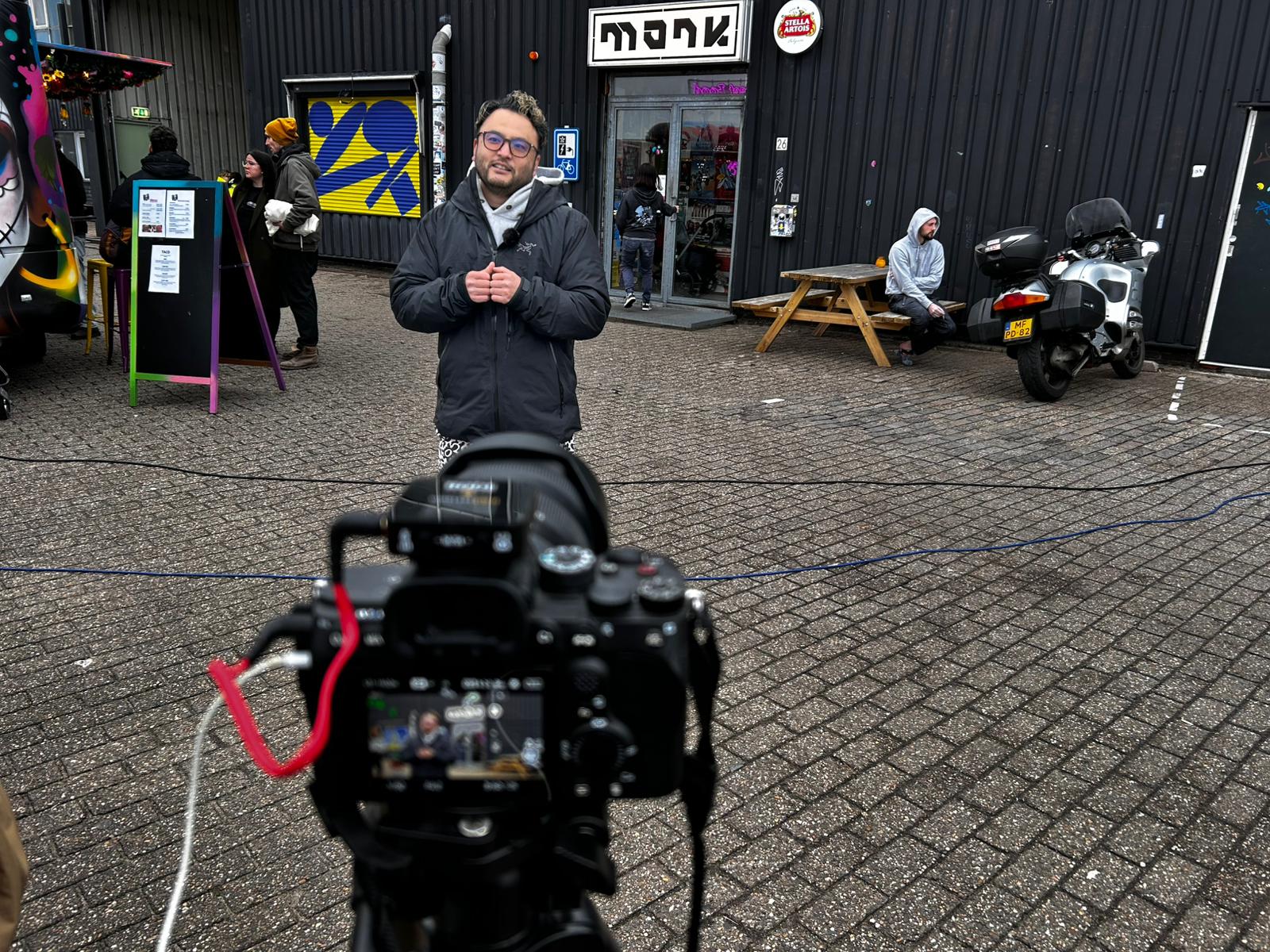 Climbing event action shot